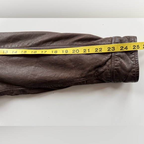 Lucky Brand Manx Cafe Racer Brown Leather Biker Moto Jacket Men's Size S - Picture 6 of 13